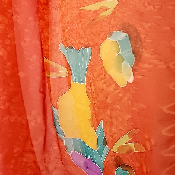 Gift idea! Semi-sheer scarf, tropical design NWOT - Picture 6 of 8